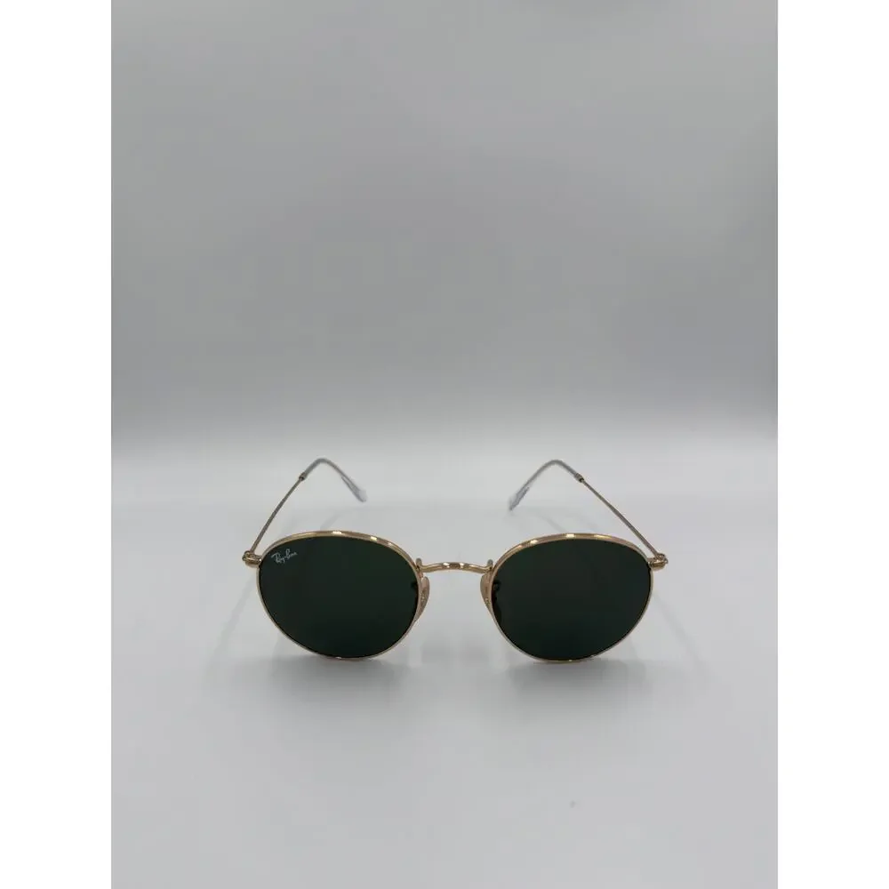Ray-Ban RB3447 Round Metal Gold Frame Green G-15 Lens 50mm New